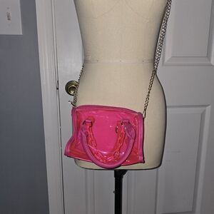 Clear pink crossbody bag